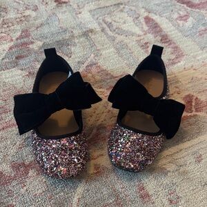 Old Navy Kids Glitter Dress Shoes with Black Bow